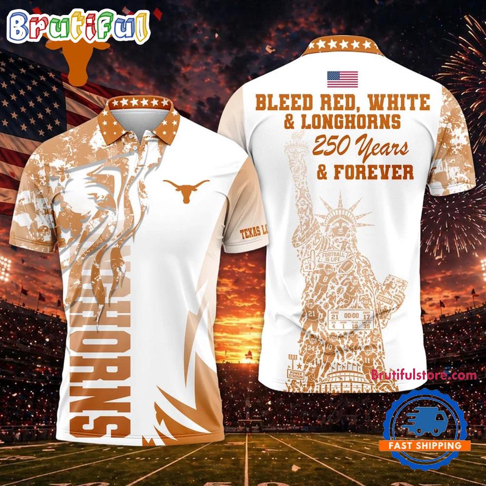 Texas Longhorns 2026 NCAA Independance Day Design Polo Shirt Texas Longhorns 2026 NCAA Independance Day Design Polo Shirt