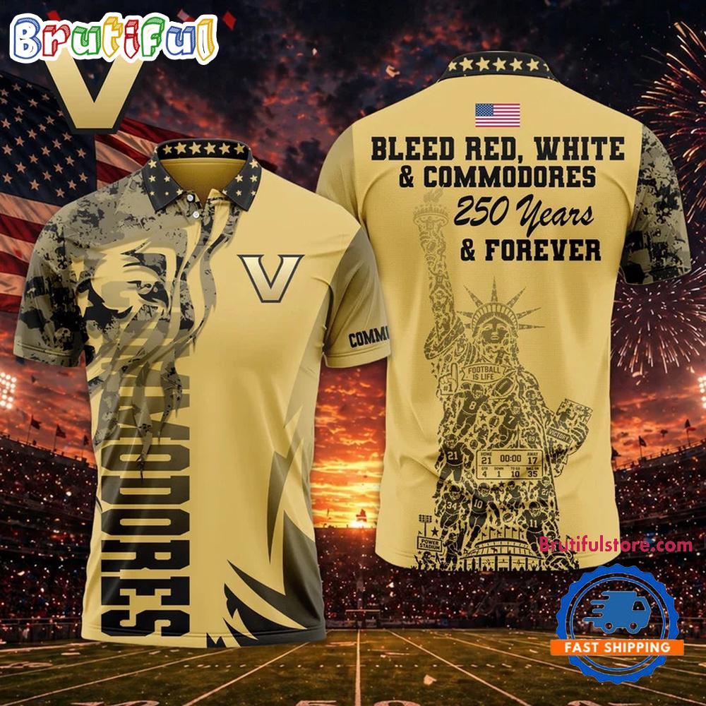 Vanderbilt Commodores 2026 NCAA Independance Day Design Polo Shirt Vanderbilt Commodores 2026 NCAA Independance Day Design Polo Shirt