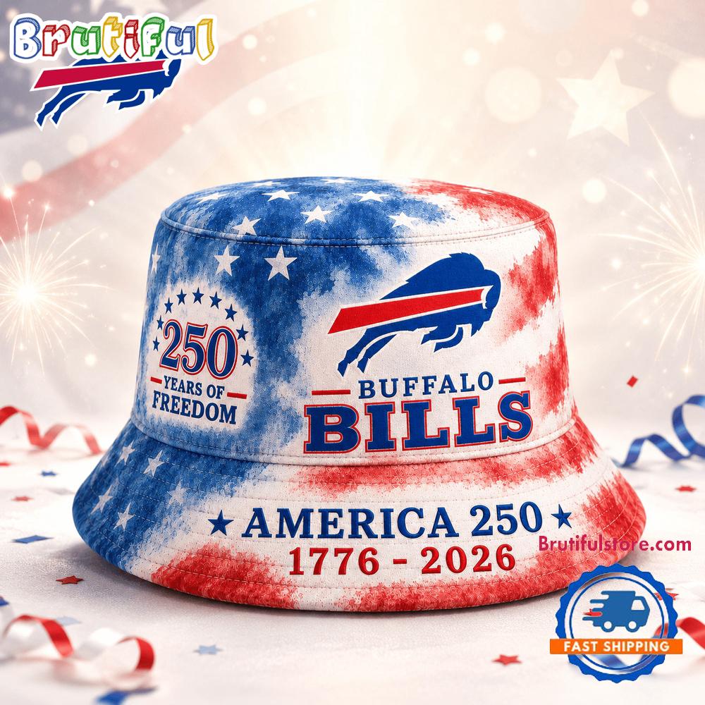 Buffalo Bills NFL Ameica 250 Years Of Freedom Bucket Hat Buffalo Bills NFL Ameica 250 Years Of Freedom Bucket Hat