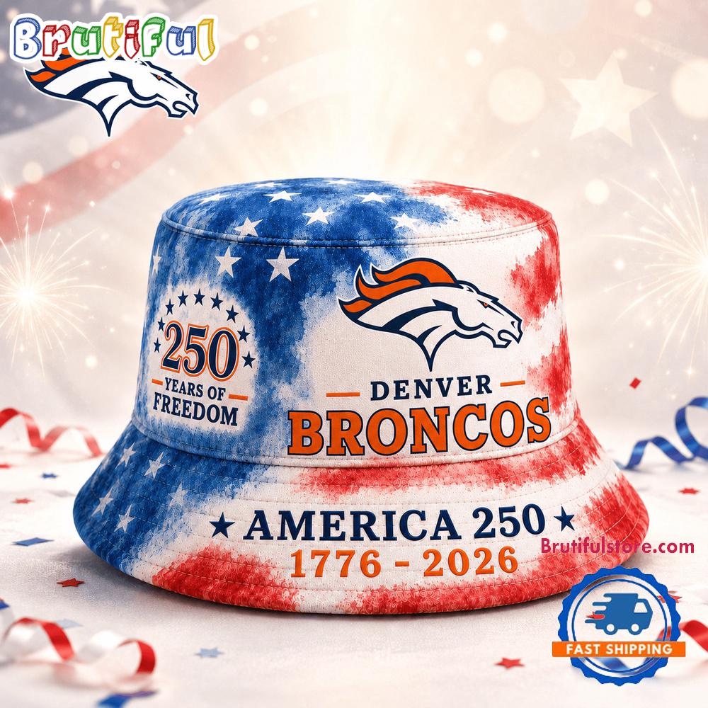 Denver Broncos NFL Ameica 250 Years Of Freedom Bucket Hat Denver Broncos NFL Ameica 250 Years Of Freedom Bucket Hat