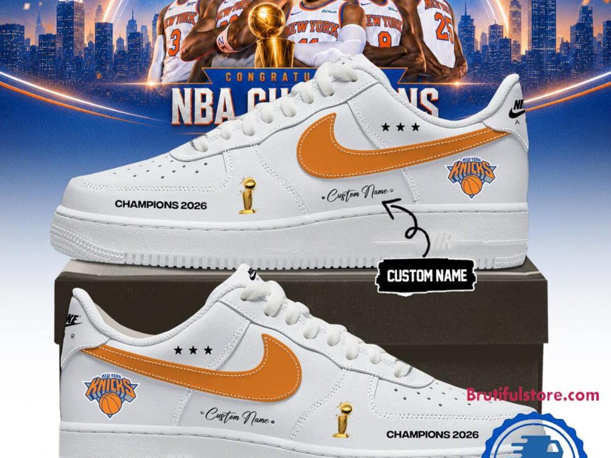 New York Knicks 2026 NBA Finals Champions White Air Force 1 Shoes