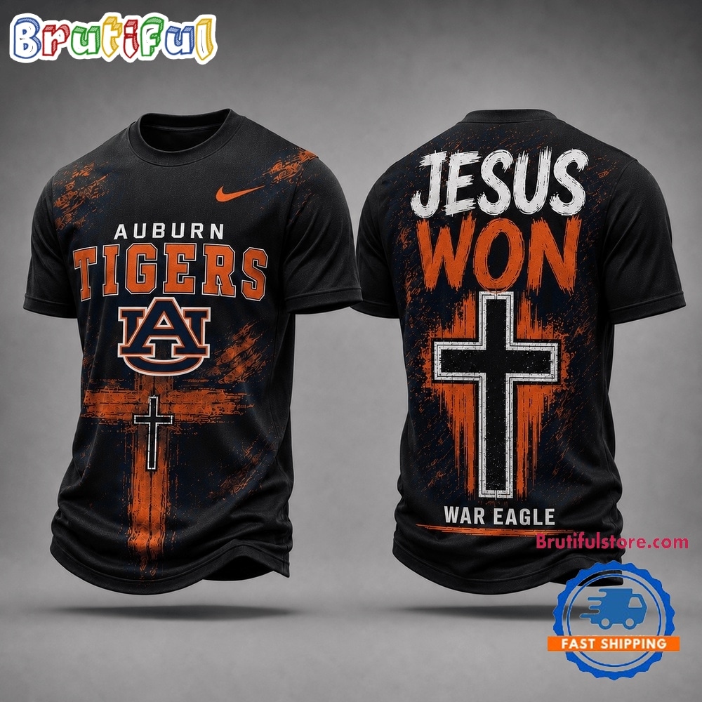 Auburn Tigers NCAA Jesus Won New Design 3D Shirt Auburn Tigers NCAA Jesus Won New Design 3D Shirt