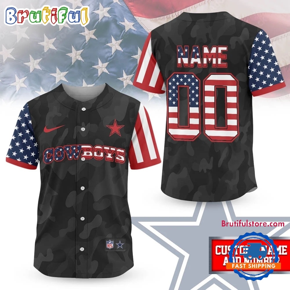 Dallas Cowboys NFL American Pride Custom Baseball Jersey Shirt Dallas Cowboys NFL American Pride Custom Baseball Jersey Shirt