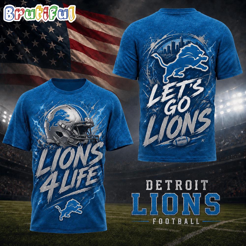 Detroit Lions NFL Fan For Life Limited Edition 3D Shirt Detroit Lions NFL Fan For Life Limited Edition 3D Shirt