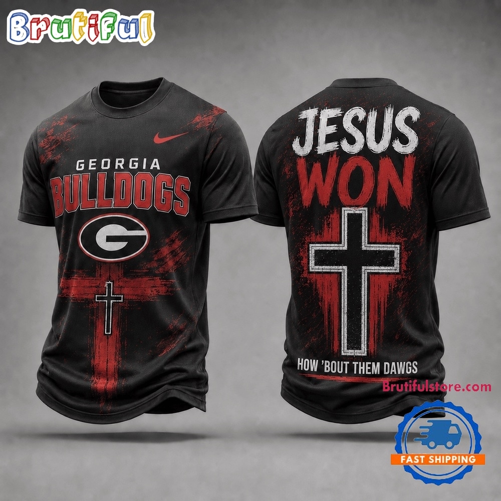 Georgia Bulldogs NCAA Jesus Won New Design 3D Shirt Georgia Bulldogs NCAA Jesus Won New Design 3D Shirt