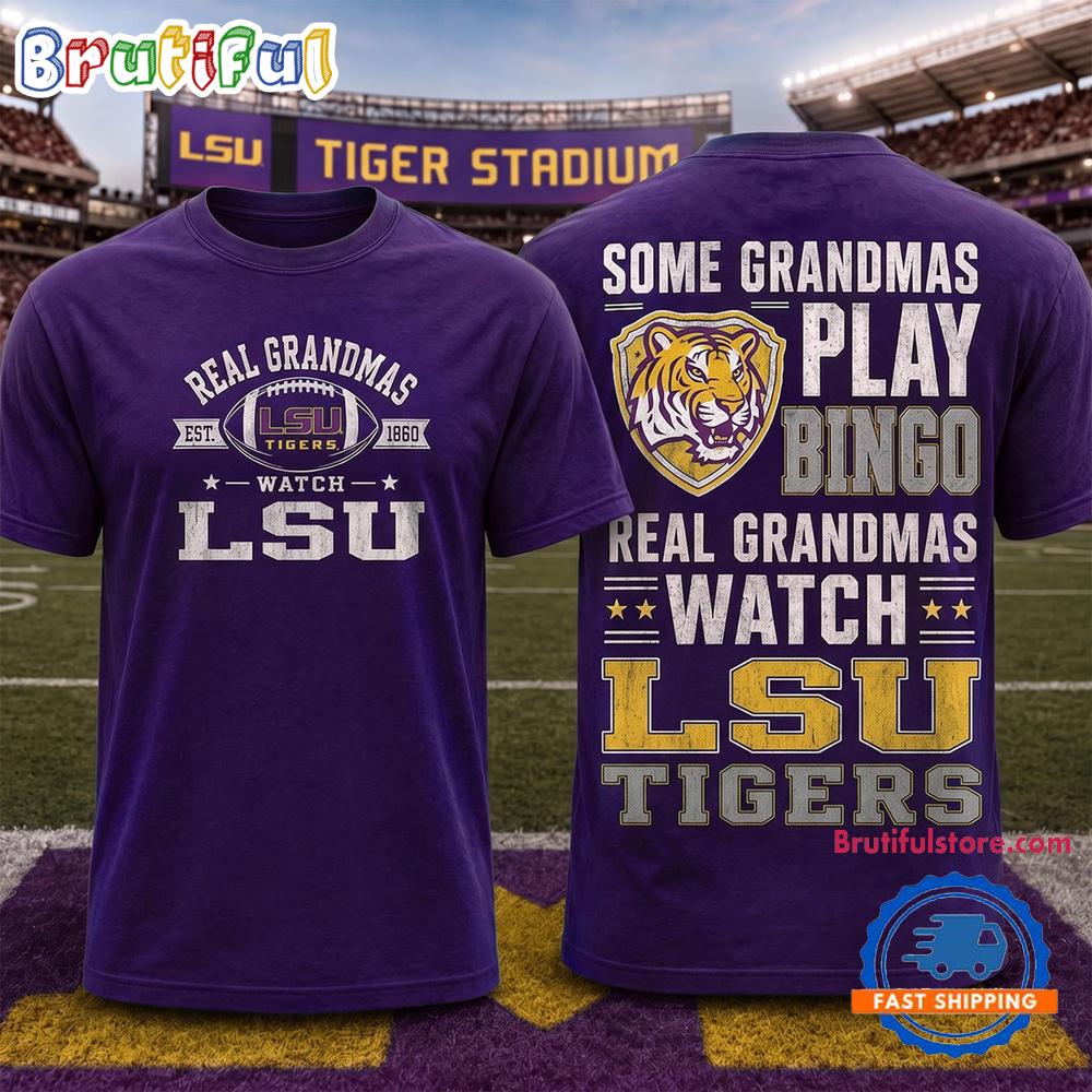 LSU Tigers NCAA Real Grandma Team Unisex 3D Shirt LSU Tigers NCAA Real Grandma Team Unisex 3D Shirt