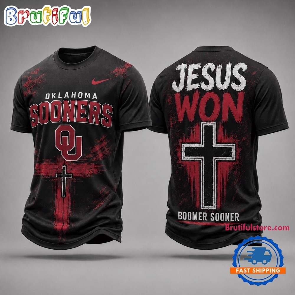 Oklahoma Sooners NCAA Jesus Won New Design 3D Shirt Oklahoma Sooners NCAA Jesus Won New Design 3D Shirt