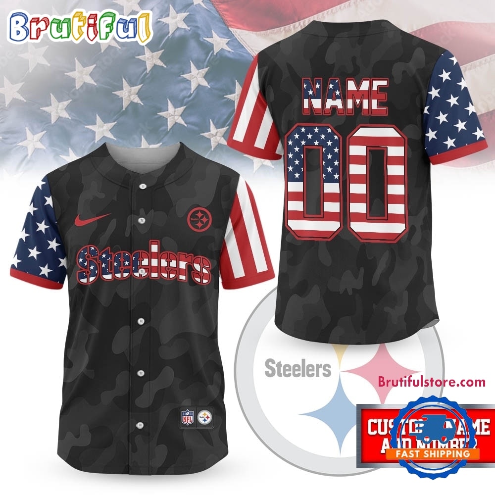 Pittsburgh Steelers NFL American Pride Custom Baseball Jersey Shirt Pittsburgh Steelers NFL American Pride Custom Baseball Jersey Shirt