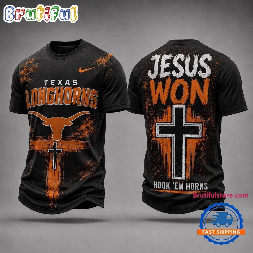 Texas Longhorns NCAA Jesus Won New Design 3D Shirt Texas Longhorns NCAA Jesus Won New Design 3D Shirt