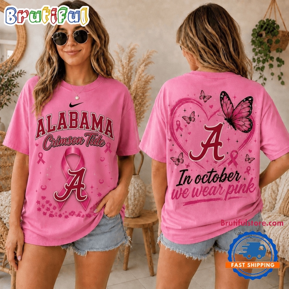 Alabama Crimson Tide 2026 NCAA Pink October Breast Cancer Awareness Fan Pride Unisex T Shirt Alabama Crimson Tide 2026 NCAA Pink October Breast Cancer Awareness Fan Pride Unisex T Shirt