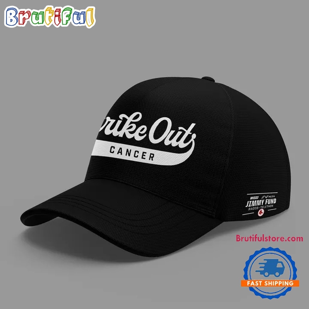 Boston Red Sox Strike out cancer 2026 Black Baseball Cap Boston Red Sox Strike out cancer 2026 Black Baseball Cap