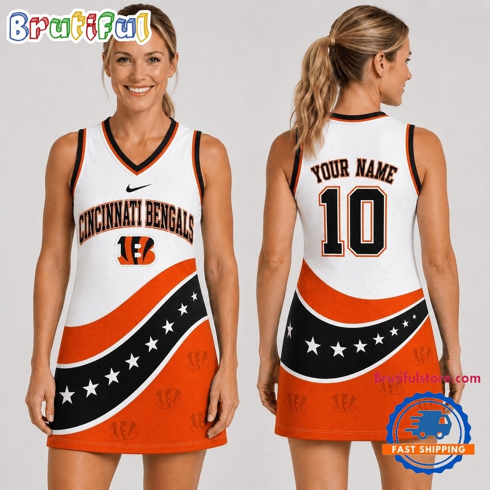 Cincinnati Bengals NFL Bold Team Pride Women Basketball Jersey Dress Cincinnati Bengals NFL Bold Team Pride Women Basketball Jersey Dress