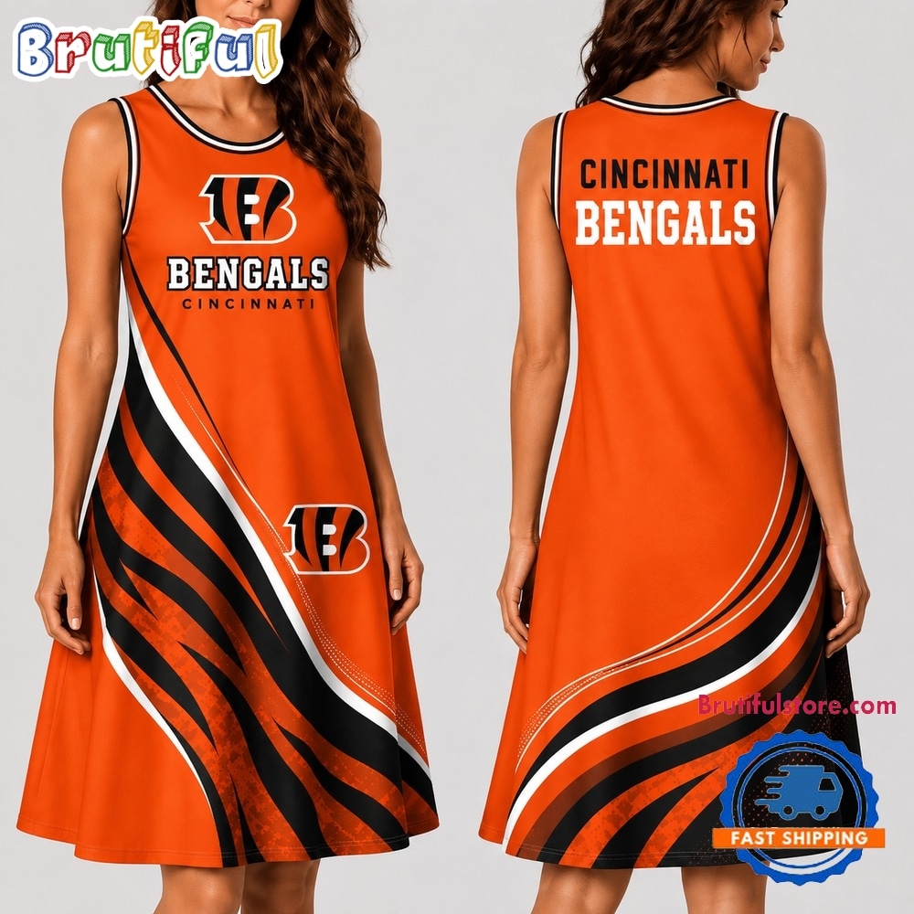 Cincinnati Bengals NFL Team Pride Women’s Sleeveless Dress Cincinnati Bengals NFL Team Pride Women’s Sleeveless Dress