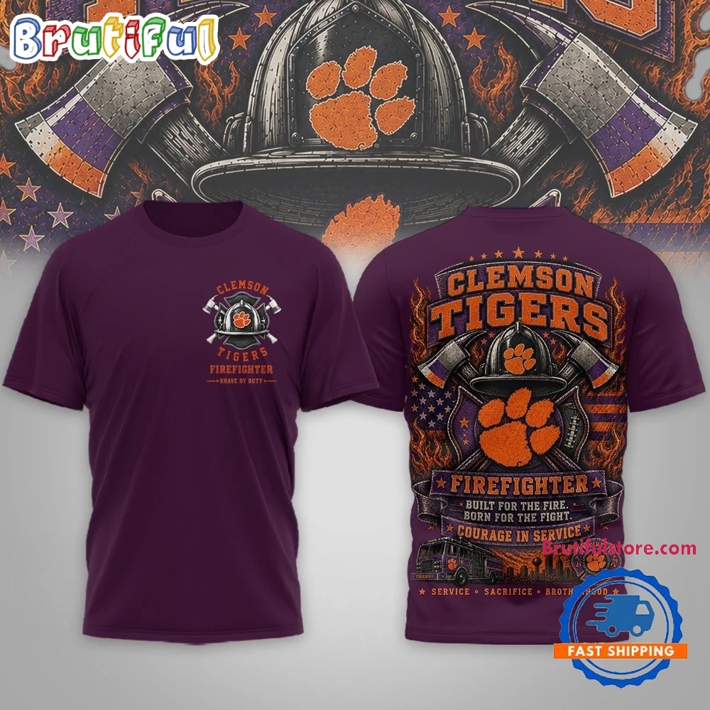 Clemson Tigers 2026 NCAA Firefighter Built for the Fire 3D Shirt Clemson Tigers 2026 NCAA Firefighter Built for the Fire 3D Shirt