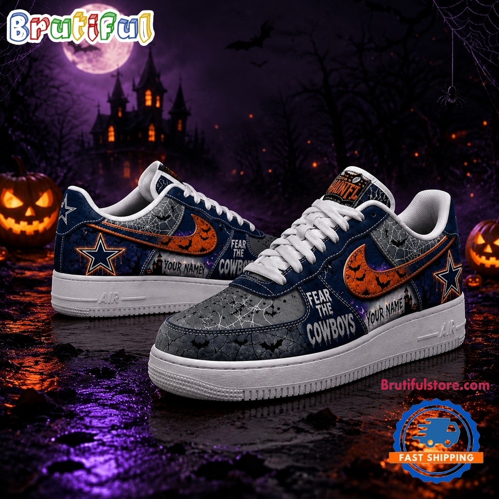Dallas Cowboys NFL Fear The Team Halloween Air Force 1 Shoes Sneakers Dallas Cowboys NFL Fear The Team Halloween Air Force 1 Shoes Sneakers