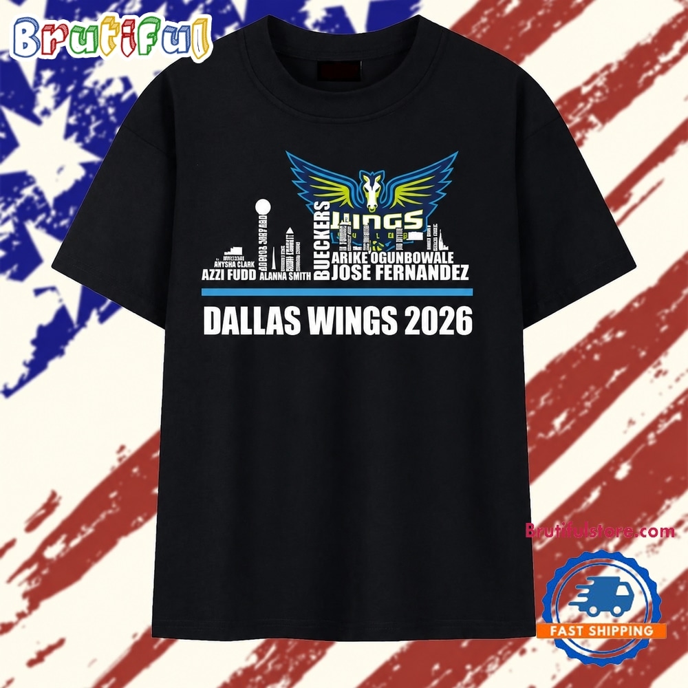 Dallas Wings 2026 Skyline Roster Word Art Basketball T Shirt Dallas Wings 2026 Skyline Roster Word Art Basketball T Shirt