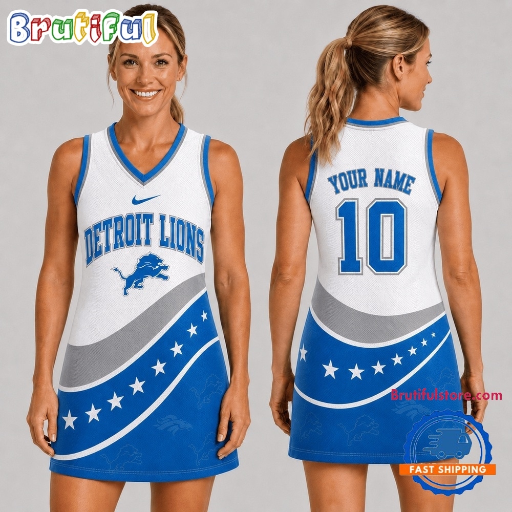 Detroit Lions NFL Bold Team Pride Women Basketball Jersey Dress Detroit Lions NFL Bold Team Pride Women Basketball Jersey Dress