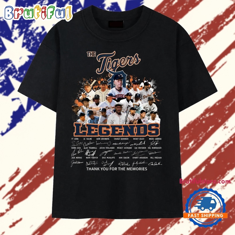Detroit Tigers Legends Players Signatures Vintage Graphic T Shirt Detroit Tigers Legends Players Signatures Vintage Graphic T Shirt