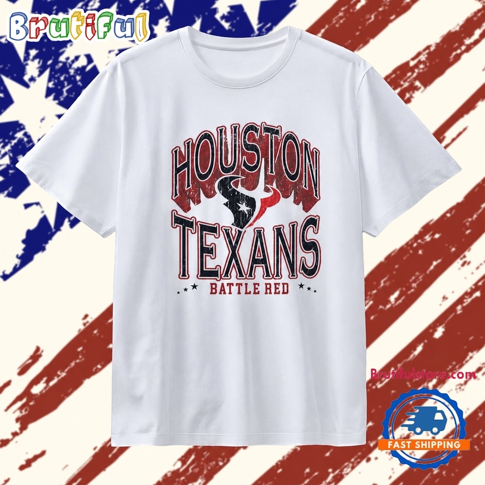 Distressed Houston Texans Battle Red Logo T Shirt Distressed Houston Texans Battle Red Logo T Shirt