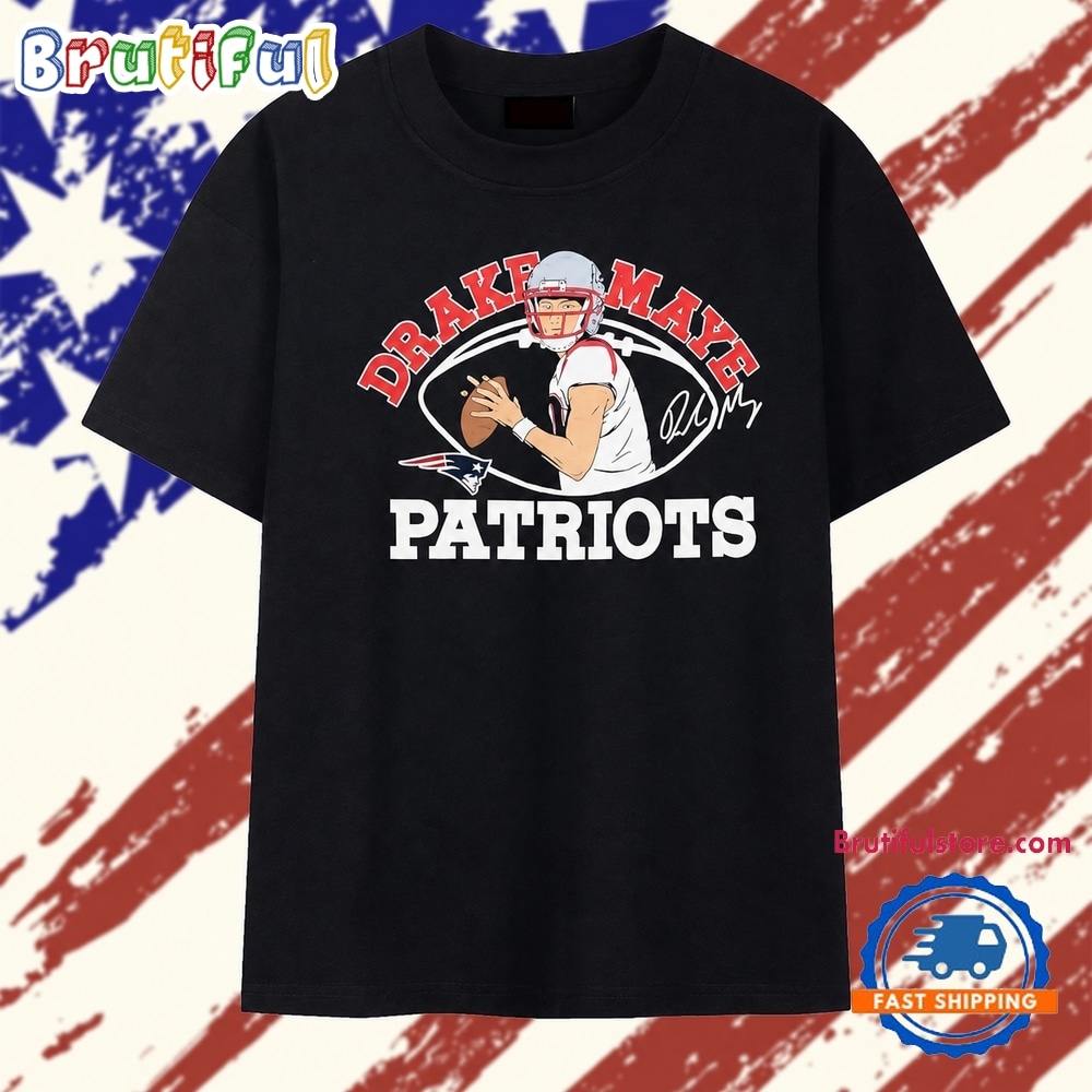 Drake Maye New England Patriots Signature T Shirt Drake Maye New England Patriots Signature T Shirt