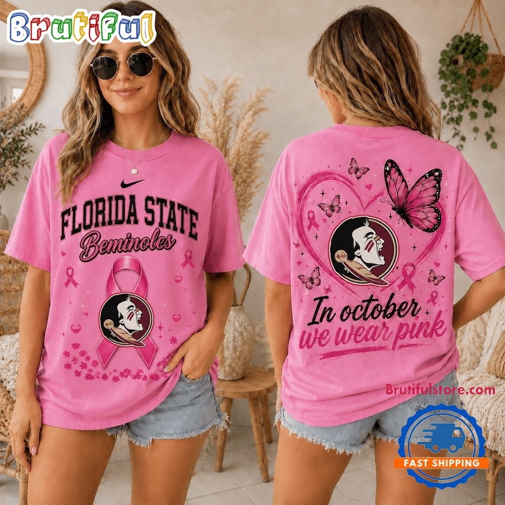 Florida State Seminoles 2026 NCAA Pink October Breast Cancer Awareness Fan Pride Unisex T Shirt Florida State Seminoles 2026 NCAA Pink October Breast Cancer Awareness Fan Pride Unisex T Shirt