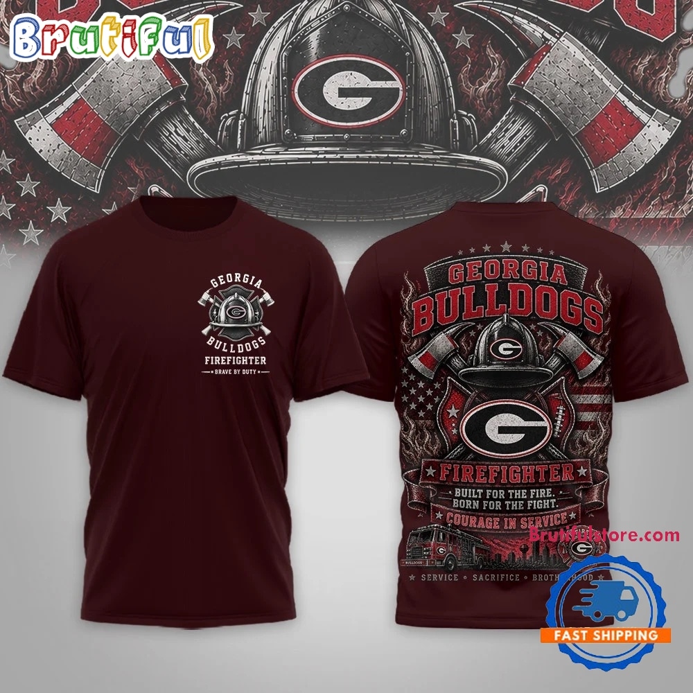 Georgia Bulldogs 2026 NCAA Firefighter Built for the Fire 3D Shirt Georgia Bulldogs 2026 NCAA Firefighter Built for the Fire 3D Shirt