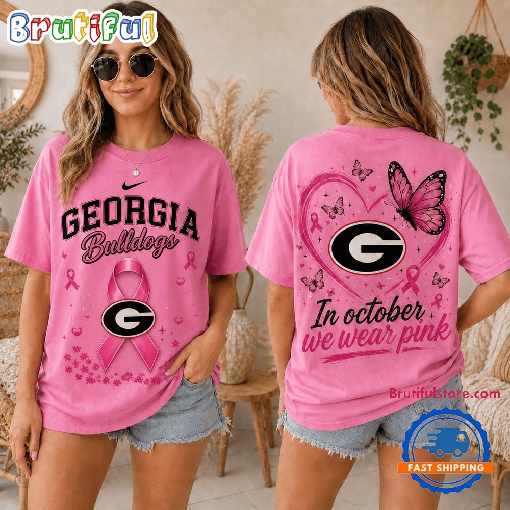 Georgia Bulldogs 2026 NCAA Pink October Breast Cancer Awareness Fan Pride Unisex T Shirt Georgia Bulldogs 2026 NCAA Pink October Breast Cancer Awareness Fan Pride Unisex T Shirt