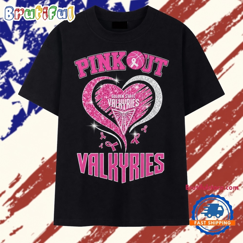 Golden State Valkyries Pink Out Breast Cancer Awareness Heart T Shirt Golden State Valkyries Pink Out Breast Cancer Awareness Heart T Shirt