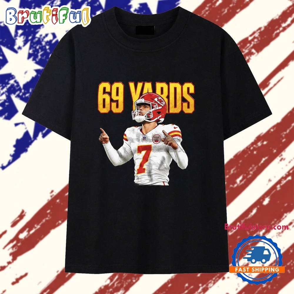 Harrison Butker 7 Kansas City Chiefs NFL 69 Yard T Shirt Harrison Butker 7 Kansas City Chiefs NFL 69 Yard T Shirt