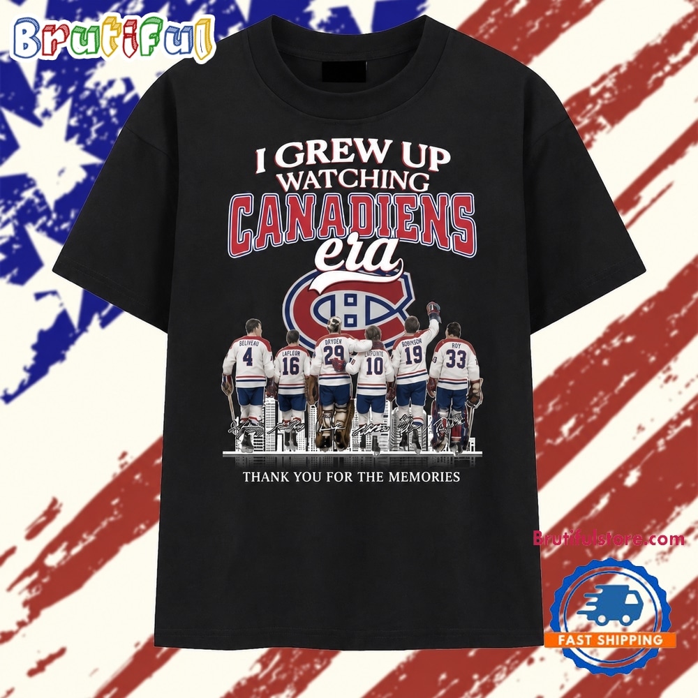 I Grew Up Watching Canadiens Era Legends Signatures T Shirt I Grew Up Watching Canadiens Era Legends Signatures T Shirt