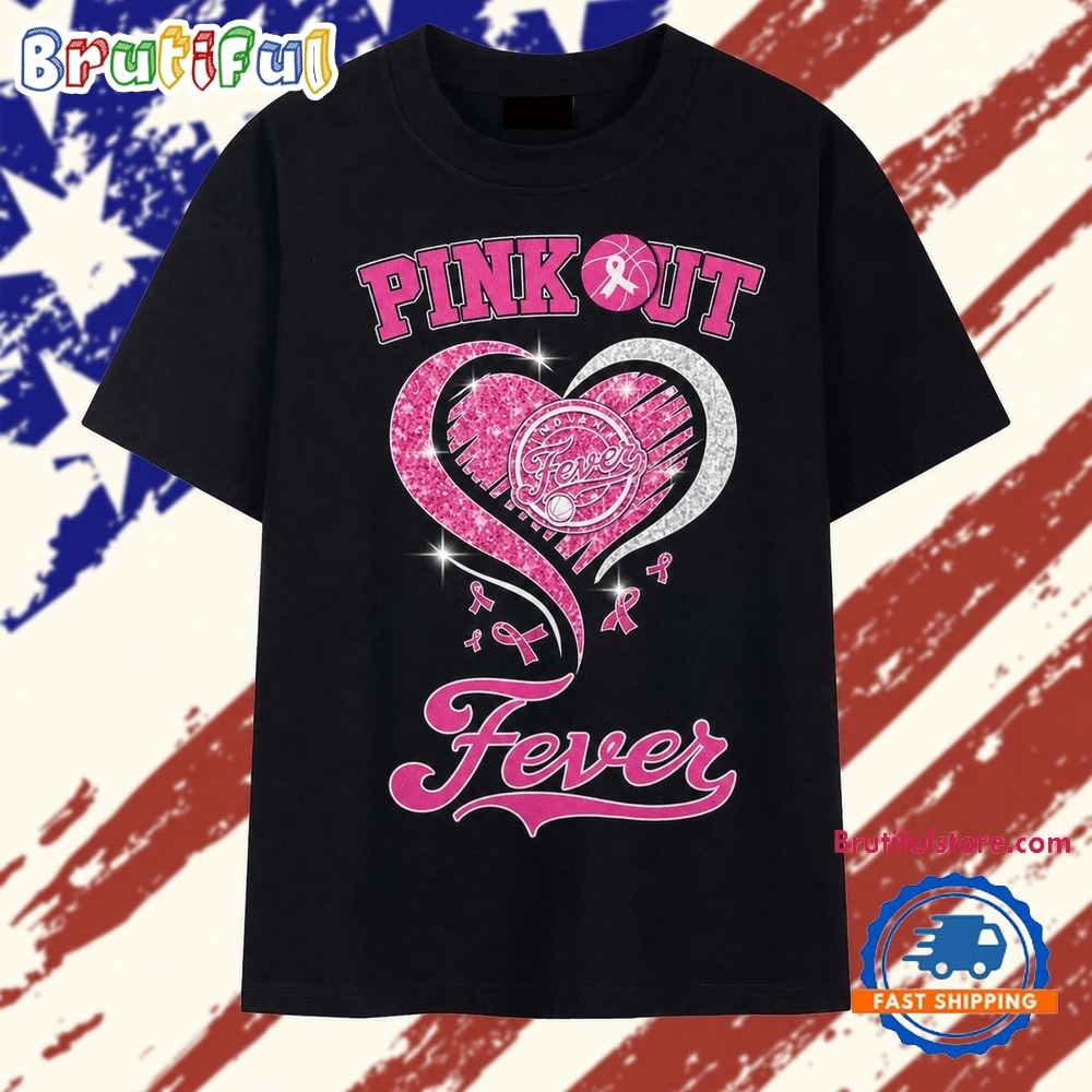 Indiana Fever Pink Out Breast Cancer Awareness Heart Basketball T Shirt Indiana Fever Pink Out Breast Cancer Awareness Heart Basketball T Shirt