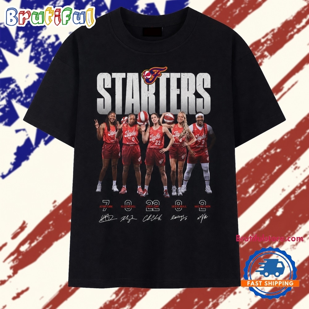 Indiana Fever Starters Caitlin Clark Kelsey Mitchell Signatures T Shirt Indiana Fever Starters Caitlin Clark Kelsey Mitchell Signatures T Shirt