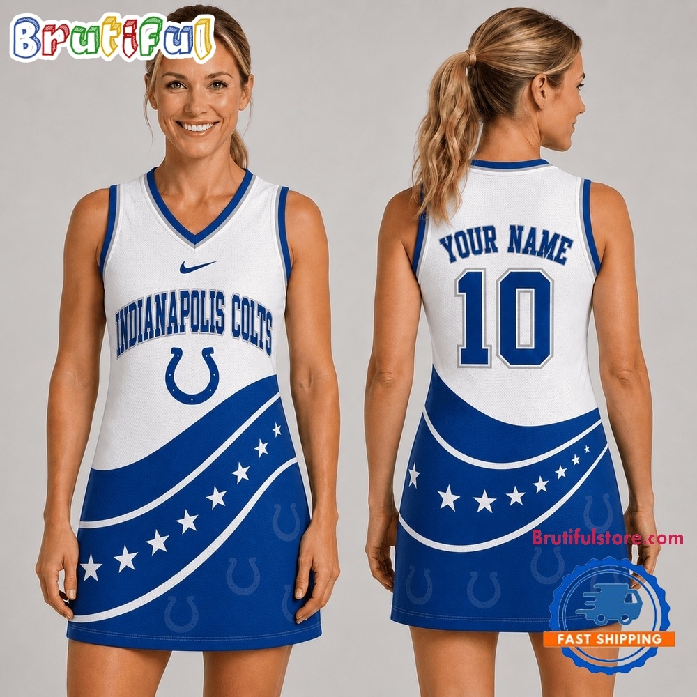 Indianapolis Colts NFL Bold Team Pride Women Basketball Jersey Dress Indianapolis Colts NFL Bold Team Pride Women Basketball Jersey Dress