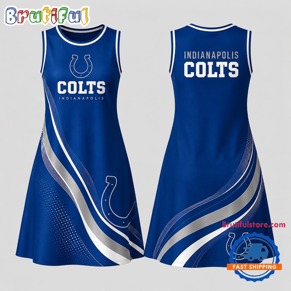 Indianapolis Colts NFL Team Pride Women’s Sleeveless Dress Indianapolis Colts NFL Team Pride Women’s Sleeveless Dress