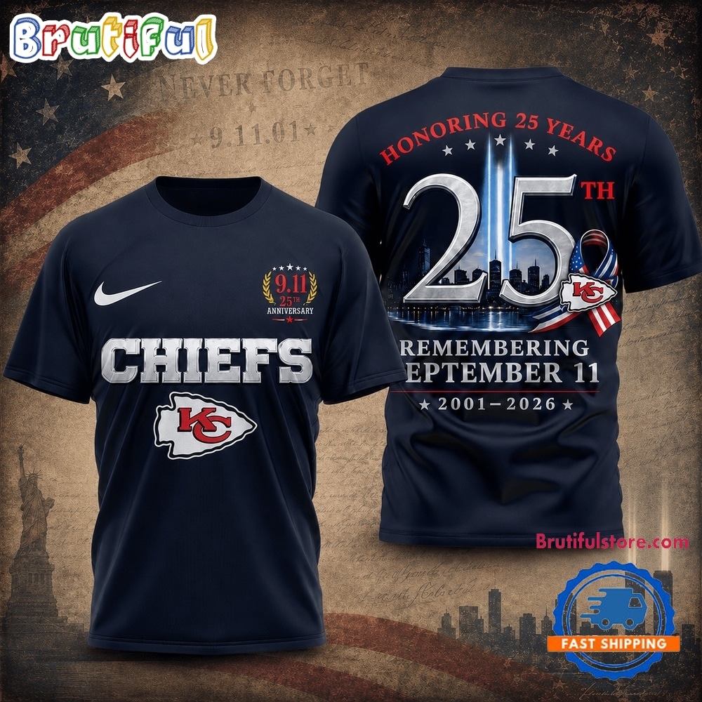 Kansas City Chiefs NFL Honoring 25 Years Remembering September 11 T Shirt Kansas City Chiefs NFL Honoring 25 Years Remembering September 11 T Shirt