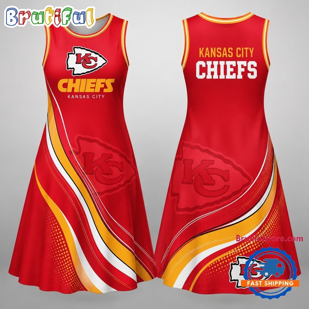 Kansas City Chiefs NFL Team Pride Women’s Sleeveless Dress Kansas City Chiefs NFL Team Pride Women’s Sleeveless Dress