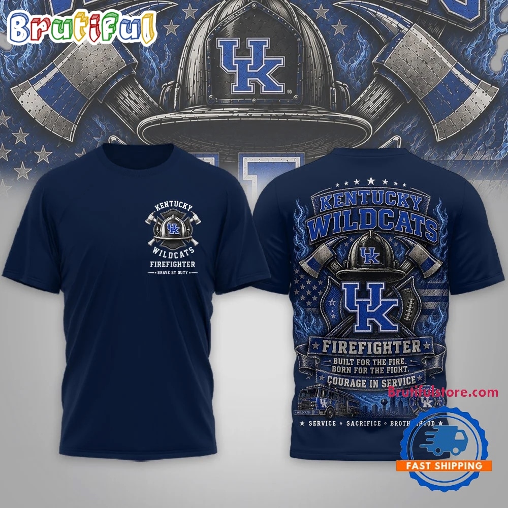 Kentucky Wildcats 2026 NCAA Firefighter Built for the Fire 3D Shirt Kentucky Wildcats 2026 NCAA Firefighter Built for the Fire 3D Shirt
