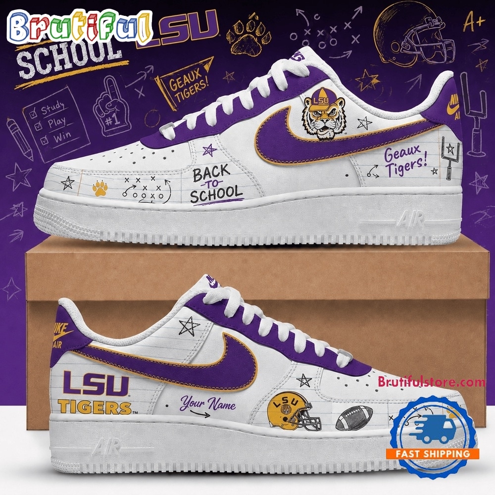 LSU Tigers 2026 NCAA Football Back To School Air Force 1 Shoes Sneakers LSU Tigers 2026 NCAA Football Back To School Air Force 1 Shoes Sneakers