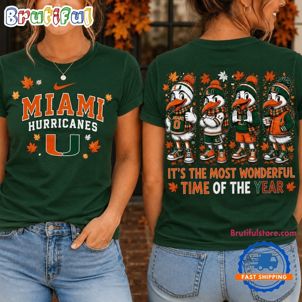 Miami Hurricanes 2026 NCAA Autumn Festive Cheer T Shirt Miami Hurricanes 2026 NCAA Autumn Festive Cheer T Shirt
