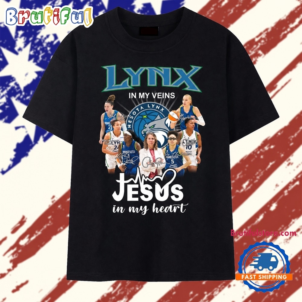 Minnesota Lynx In My Veins Jesus In My Heart Basketball Signatures T Shirt Minnesota Lynx In My Veins Jesus In My Heart Basketball Signatures T Shirt