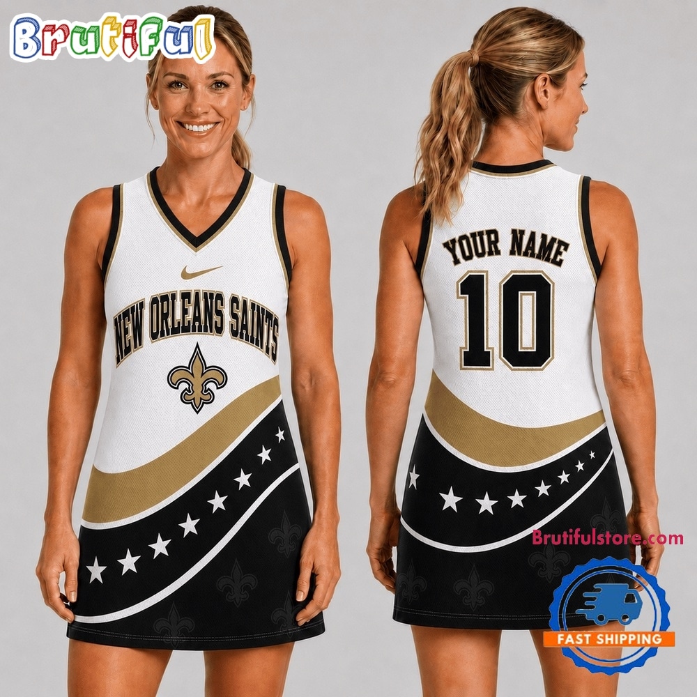 New Orleans Saints NFL Bold Team Pride Women Basketball Jersey Dress New Orleans Saints NFL Bold Team Pride Women Basketball Jersey Dress