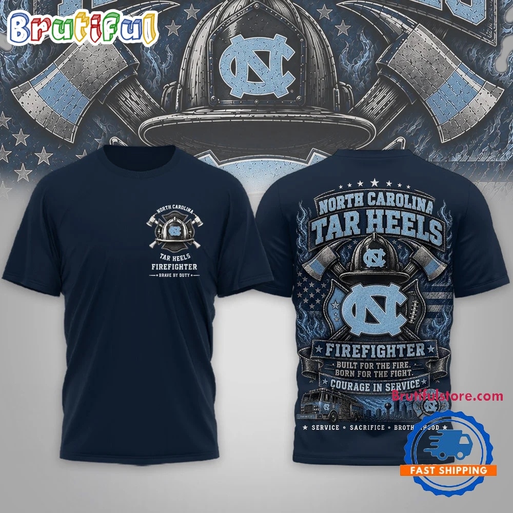 North Carolina Tar Heels 2026 NCAA Firefighter Built for the Fire 3D Shirt North Carolina Tar Heels 2026 NCAA Firefighter Built for the Fire 3D Shirt