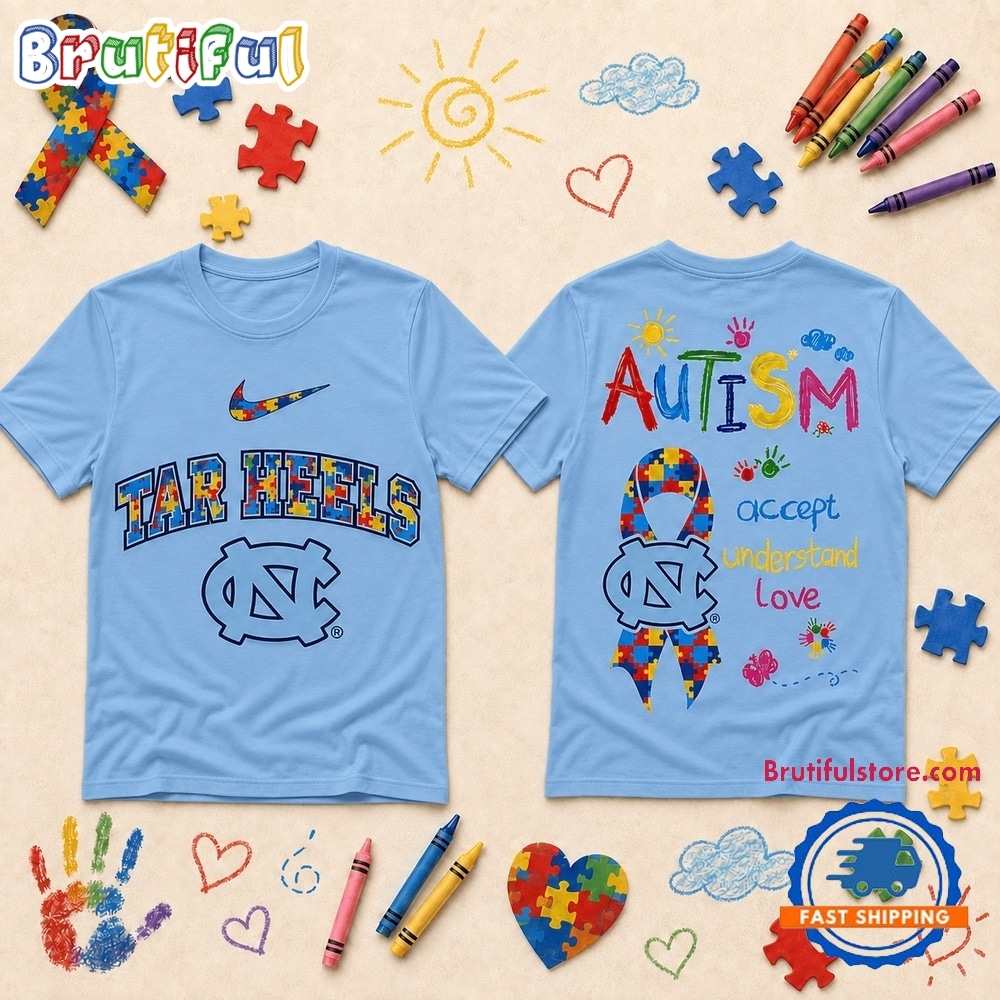 North Carolina Tar Heels NCAA Autism Awareness Puzzle Ribbon T Shirt North Carolina Tar Heels NCAA Autism Awareness Puzzle Ribbon T Shirt
