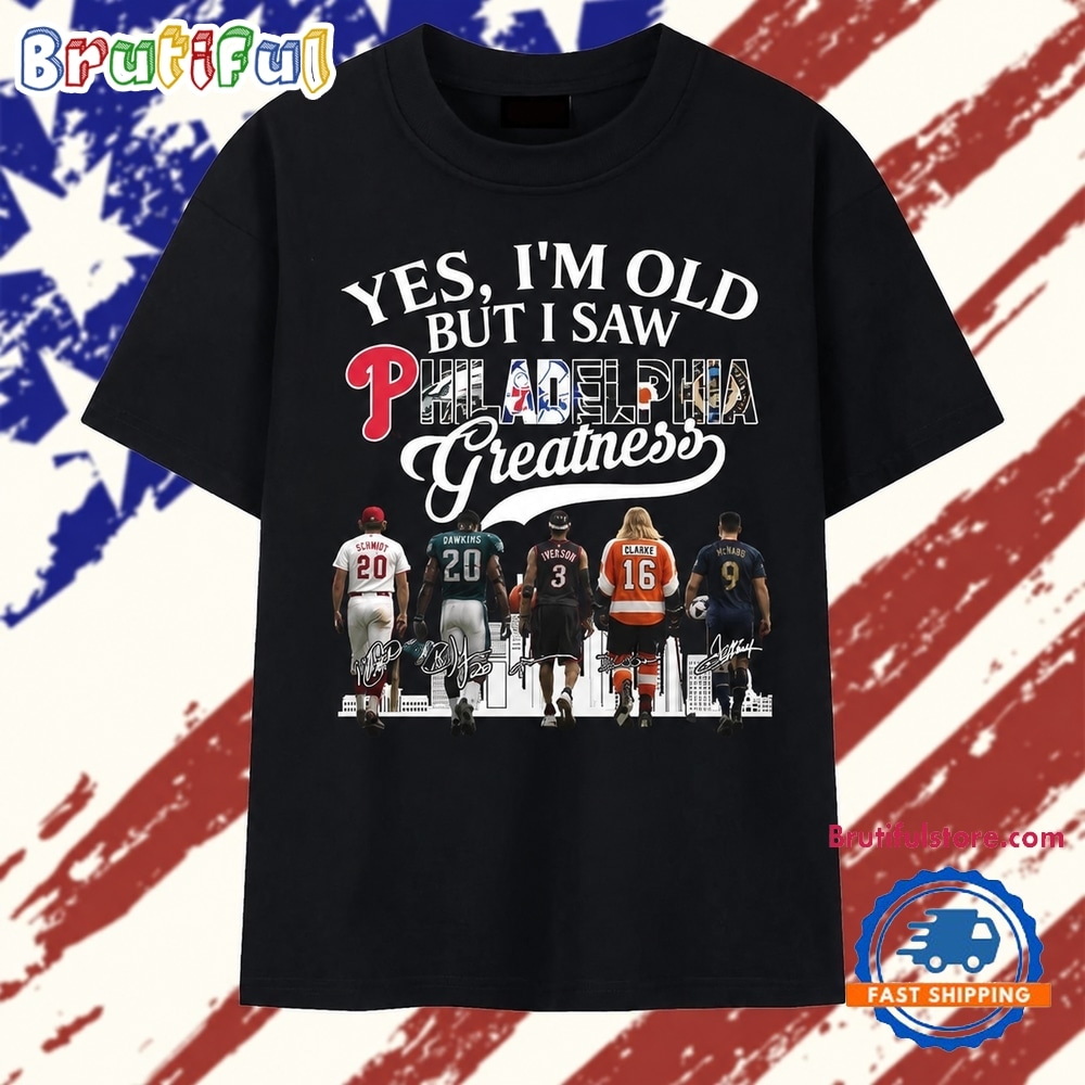 Philadelphia Sports Greatness Legends Signatures Vintage Graphic T Shirt Philadelphia Sports Greatness Legends Signatures Vintage Graphic T Shirt