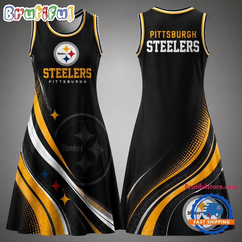 Pittsburgh Steelers NFL Team Pride Women’s Sleeveless Dress Pittsburgh Steelers NFL Team Pride Women’s Sleeveless Dress