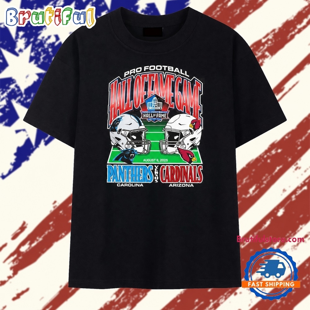 Pro Football Hall of Fame Game 2026 Carolina Panthers Vs Arizona Cardinals Helmets T Shirt Pro Football Hall of Fame Game 2026 Carolina Panthers Vs Arizona Cardinals Helmets T Shirt