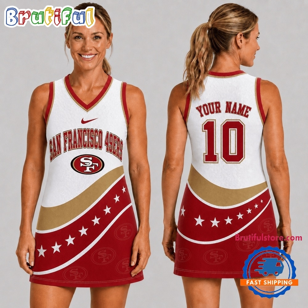 San Francisco 49ers NFL Bold Team Pride Women Basketball Jersey Dress San Francisco 49ers NFL Bold Team Pride Women Basketball Jersey Dress