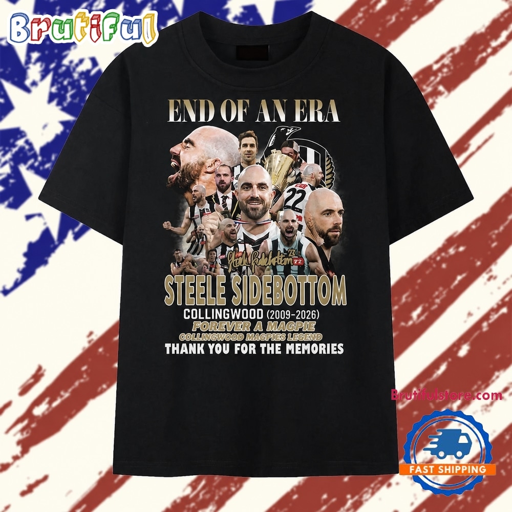 Steele Sidebottom End Of An Era Collingwood Magpies 2009 2026 Legend T Shirt Steele Sidebottom End Of An Era Collingwood Magpies 2009 2026 Legend T Shirt