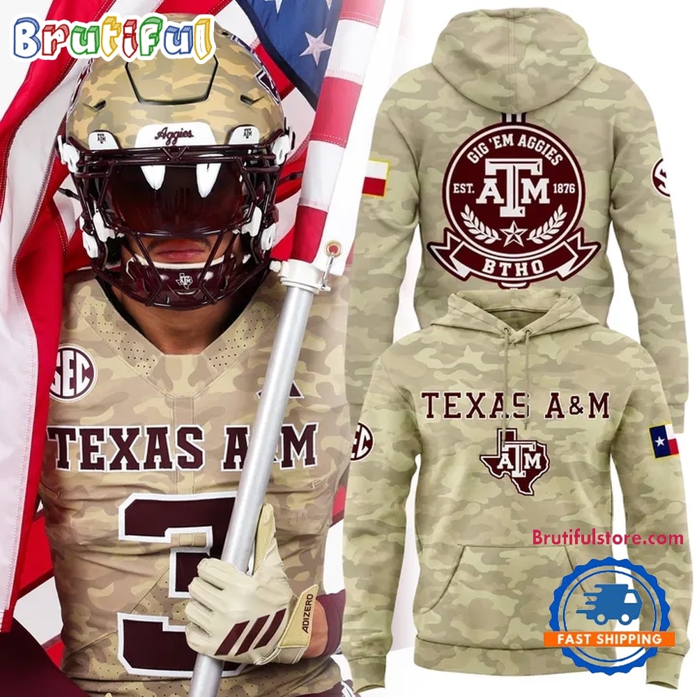 Texas A&M Aggies 2026 Honor & Support Camo Limited Edition Hoodie Texas A&M Aggies 2026 Honor & Support Camo Limited Edition Hoodie