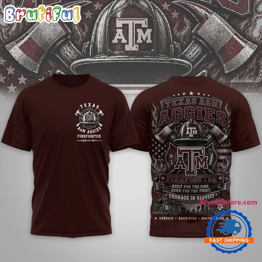 Texas A&M Aggies 2026 NCAA Firefighter Built for the Fire 3D Shirt Texas A&M Aggies 2026 NCAA Firefighter Built for the Fire 3D Shirt